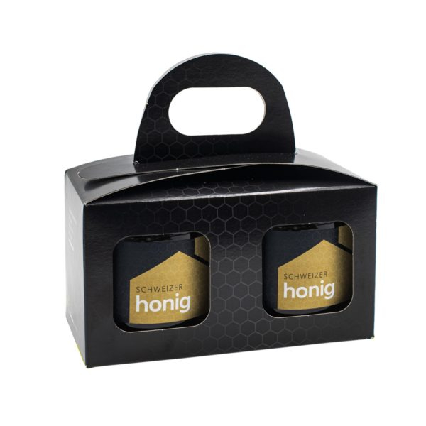 Geschenkpackung schwarz / gold 2 x 250g